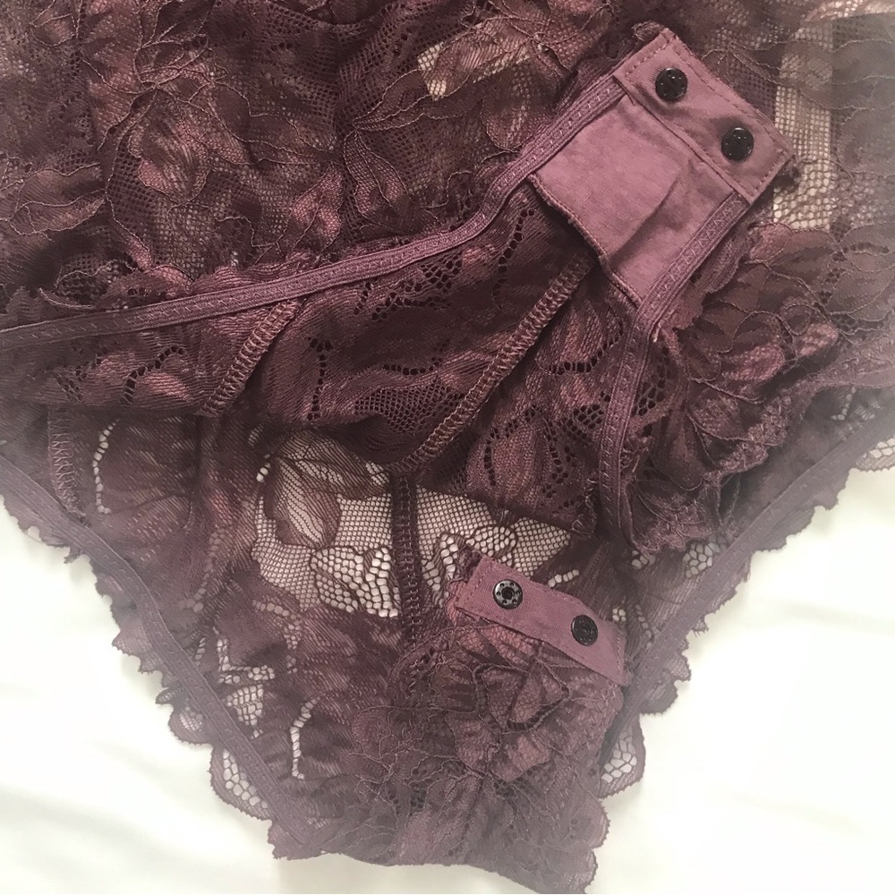 NWT Free People Everyday Lace Bodysuit in Plum Jam - Picture 7 of 10